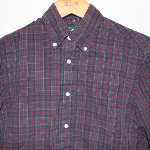 Gitman Vintage twill oxford shirt size small red/green - Picture 2 of 5
